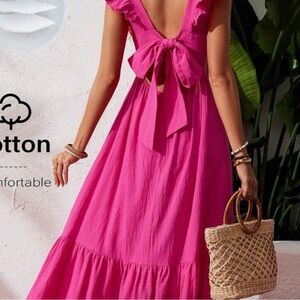 Elegant Pink Ruffle Dress